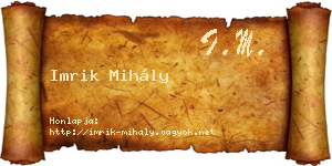 Imrik Mihály névjegykártya